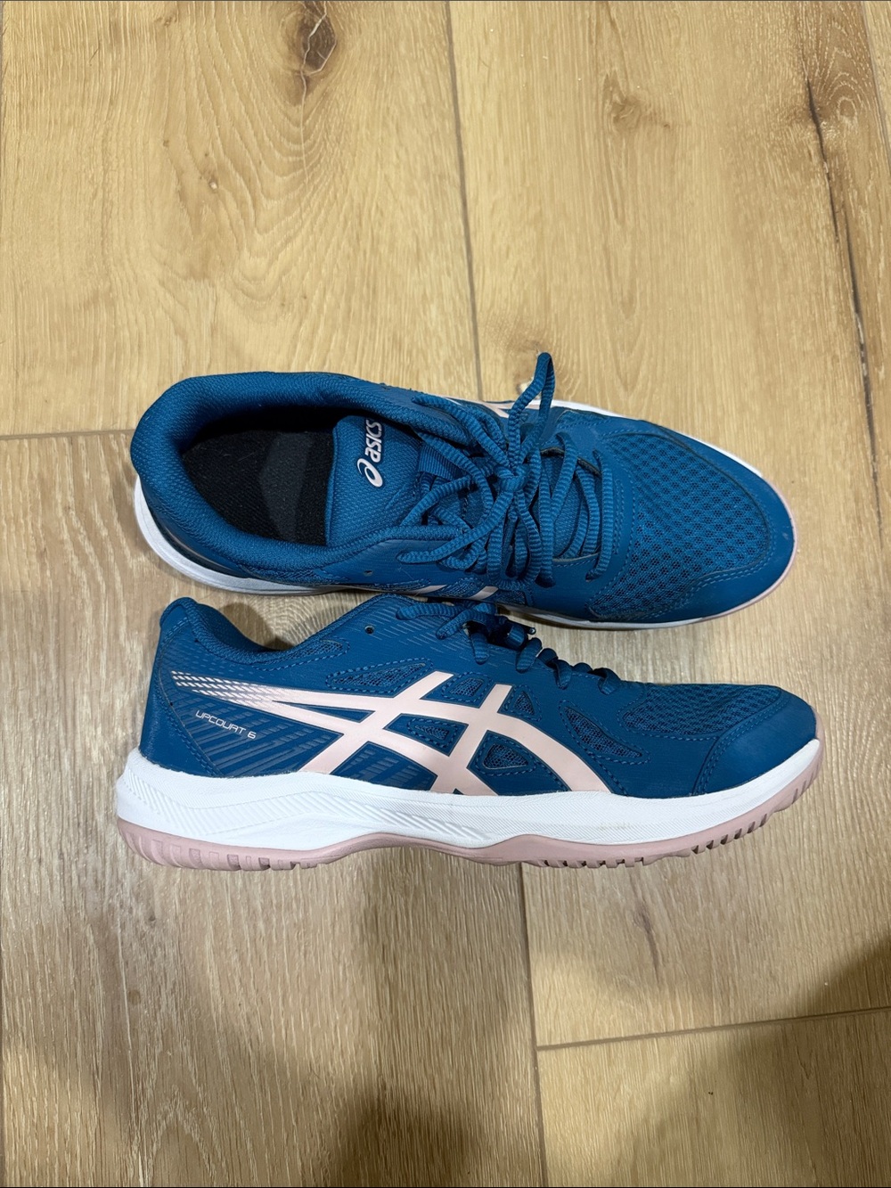 ASICS Women's Teal Athletic Shoes with Light Pink Accents